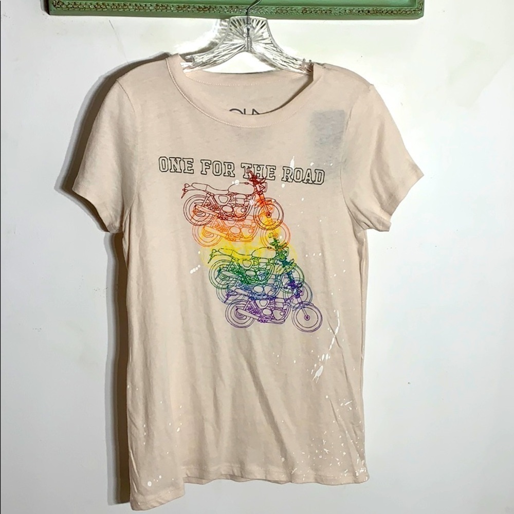 CHASER One for the road rainbow graphic t-shirt motorcycle tee medium new w tags